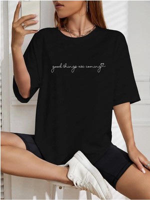 Mercoledi Good Things Baskılı Oversize T-Shirt Salaş Boyfirend