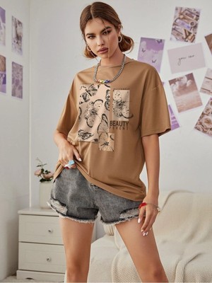 Toprak Oversize T-Shirt Beauty Ferent Baskılı