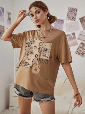 Toprak Oversize T-Shirt Beauty Ferent Baskılı