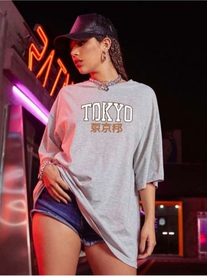 Mercoledi Unisex Tokyo Baskılı Oversize T-Shirt