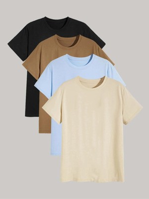 Mercoledi Erkek 4 Adet Oversize Basic T-Shirt