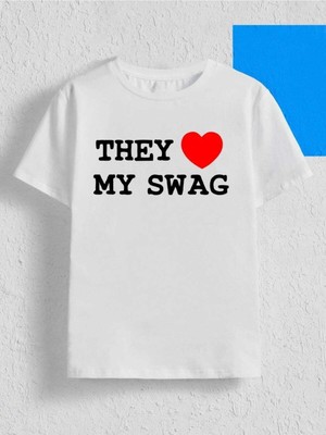 My Swag Baskılı Oversize T-Shirt Salas Boyfriend