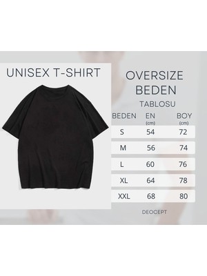 Unisex Chicago Baskılı Oversize T-Shirt