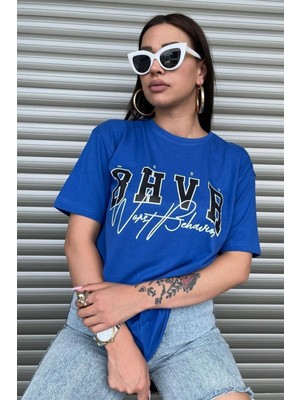 Mercoledi Kadın Bhvr Oversize Baskılı T-Shirt Bluz