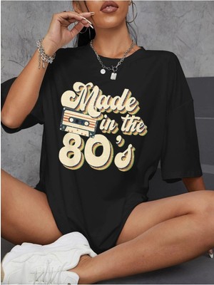 Made In 80's Baskılı Oversize T-Shirt Salaş Boyfirend