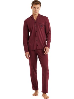 Blackspade Uzun Kol Önden Düğmeli Erkek Pijama Takım 40578
