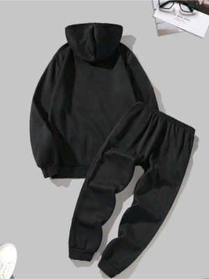 King Baskılı Alt Üst   Erkek Eşofman Takımı Oversize Boyfirend