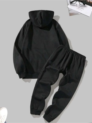 King Baskılı Alt Üst   Erkek Eşofman Takımı Oversize Boyfirend