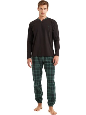 Blackspade  Pamuk Uzun Kol Altı Ekoseli Erkek Pijama Takım 40586