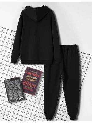 Brooklyn Mavi Jogger Beyaz Sweatshirt Alt Üst Eşofman Takımı Oversize Bisiklet Yaka