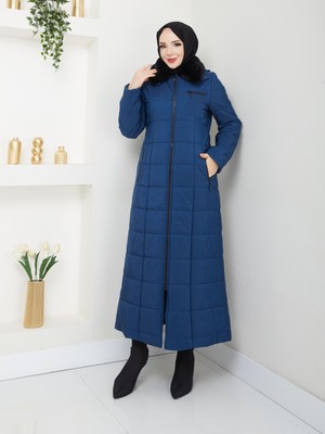 Doque Araboy Şişme Kapitone Kadın Kışlık Kaban Yaka Kürklü 67033