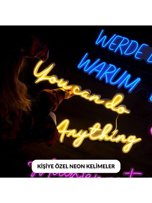 TolCamp (Açıklamayı Okuyunuz)  Kişiye Özel Neon Duvar Dekoru 1-5 Karakter Isimli Neon LED Işıklı Yazı