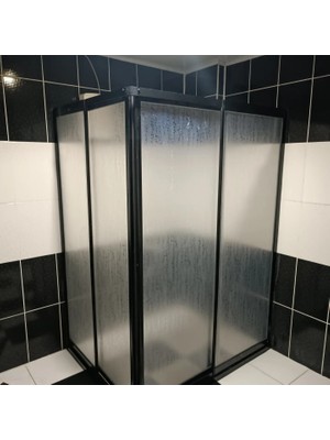 Teknesiz Duşakabin Siyah Profil Plastik Camlı ND427