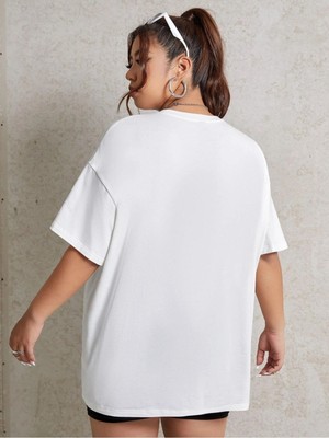 Beyaz Oversize T-Shirt Sagıttarıus Baskılı