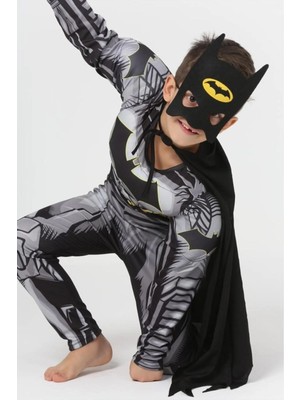 Life For Moda Erkek Çocuk Batman  Pelerinli ve Maskeli Kaslı Çocuk Kostümü