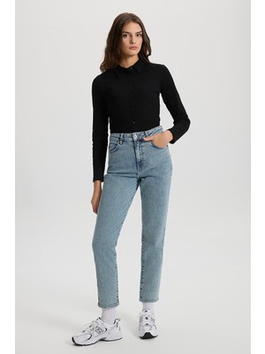 Maria Vintage Med Blue Slim Mom Jean Pantolon - Vıntage Med Blue