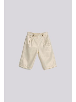 GB Baby Kız Çocuk Ekru Pantolon Günlük Düz Örme Denim 2 Cepli Normal Bel