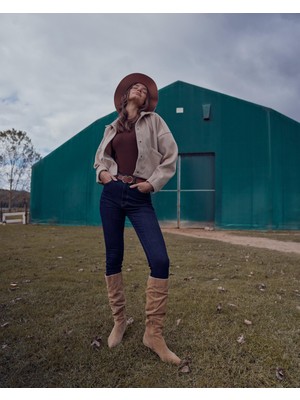 Holly Premium Dark Blue Ekstra Yüksek Bel Skinny Jean Pantolon - Premıum Dark Blue