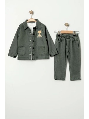 Miniğimin Cicileri Snpy Detaylı Erkek Bebek 3 lü takım - Haki