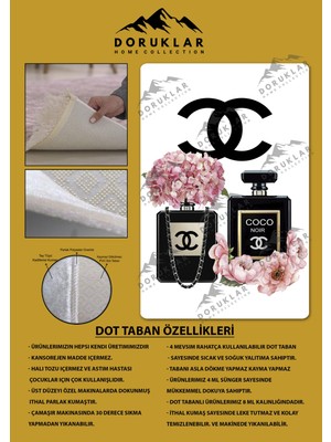 Doruklar Home Collection Kaymaz Taban Yıkanabilir Dijital Baskı Dekoratif Modern Desenli Lu x  Serisi Dot Taban Halı L05