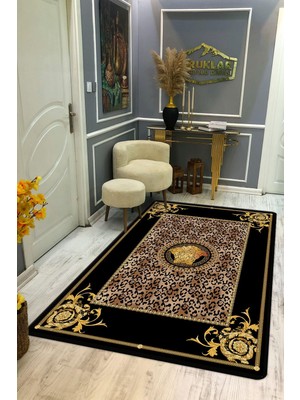 Doruklar Home Collection Kaymaz Taban Yıkanabilir Dijital Baskı Dekoratif Modern Desenli Lu x  Serisi Dot Taban Halı L12