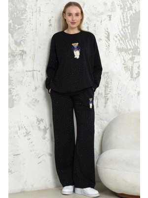 Taş Detaylı Modal Kumaş Ikili Takım