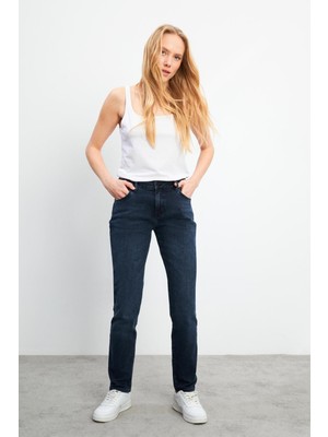 Petra Blue Black Boyfriend Jean Pantolon - Blue Black