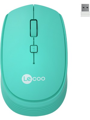 Lecoo WS202 Kablosuz 1200DPI 4 Tuşlu Optik Mouse Turkuaz