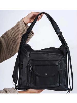 Vegan Yıkama Deri Kadın Çantası Sırt - Kol - Çapraz (3 In 1 )