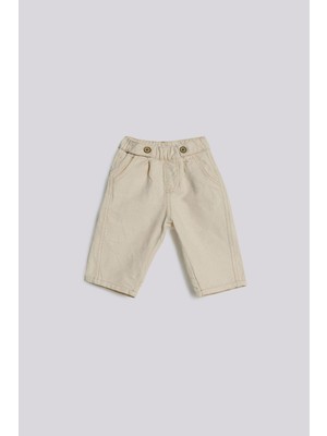 GB Baby Erkek Çocuk Ekru Pantolon Pamuk Düz Desenli Normal Bel Günlük Kullanım İçin