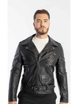 Erkek Bıker Deri Ceket