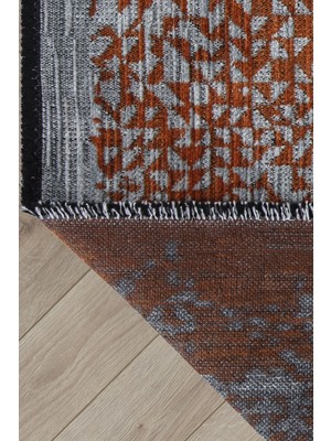 Arte 2607A Kiremit Yıkanabilir Modern Şönil Dokuma Dekoratif Halı Kilim