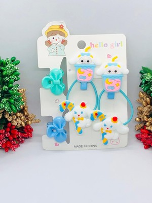 İnderin Sanrıo 6'lı Saç Toka Seti Kuromi - Hello Kitty Bebek ve Çocuk Saç Tokası Aksesuarı