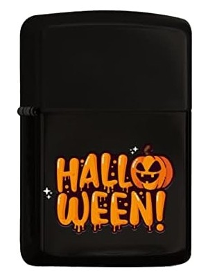 Mcreative Gift Halloween Tasarımlı Renkli Baskılı Siyah Benzinli Metal Çakmak