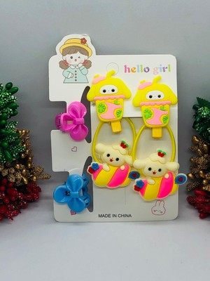 İnderin Sanrıo 6'lı Saç Toka Seti Kuromi - Hello Kitty Bebek ve Çocuk Saç Tokası Aksesuarı