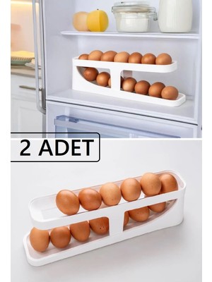 2 Adet Kayar Yumurta Organizeri 2 Katlı Yumurta Rafı