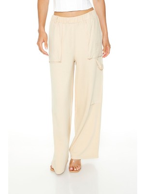 Fleece Wide Leg Utility Pantolon