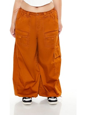 Plus Size Kargo Paraşüt Pantolon