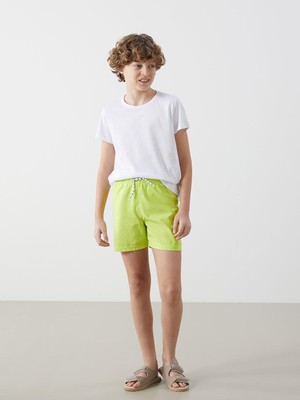 LC Waikiki LCW Kids Hızlı Kuruyan UV Korumalı Erkek Çocuk Deniz Şortu Mikrofiber Düz Model Yeşil