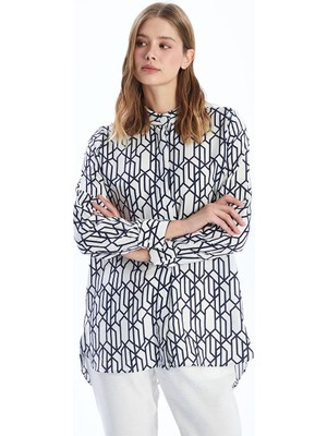 Lcwaıkıkı Classic Hakim Yaka Desenli Kadın Gömlek Tunik