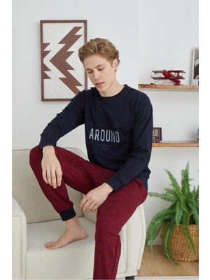 Kly 8040 Erkek Sıfır Yaka Uzun Kol Takım