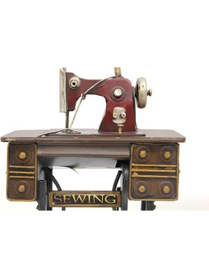 Kenpazar Dekoratif Metal Dikiş Makinesi Biblo Masaüstü