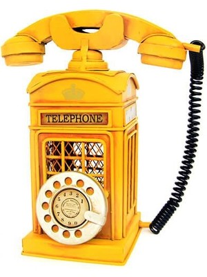 Kenpazar Dekoratif Metal Ahizeli Telefon Kumbara Biblo