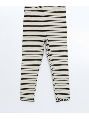 Lcw Kids Beli Lastikli Çizgili Kız Çocuk Tayt