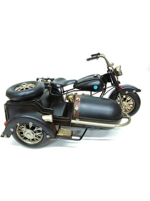 Kenpazar Dekoratif Metal Motosiklet Sepetli Biblo Dekoratif