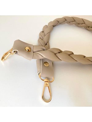 Yumakça Çanta Sapı Suni Deri Saç Örgüsü Model 70 Cm* 3.5 cm Krem