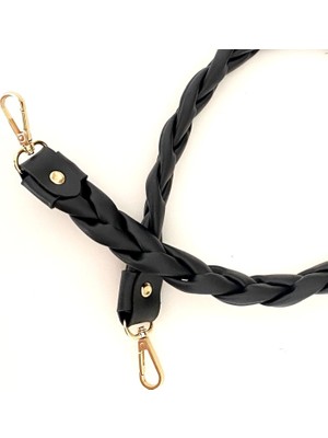 Yumakça Çanta Sapı Suni Deri Saç Örgüsü Model 70 Cm* 3.5 cm Siyah