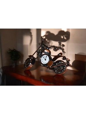Nidage Metal Motosiklet Tasarımlı Masa Saati - Şıklık ve Tutkunun Birleşimi