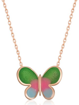 HS Demirci 925 Ayar Gümüş Minimal Kelebek Bayan Gümüş Kolye