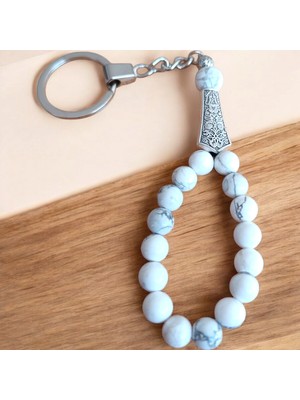 Mga Doğaltaş Havlit Taşı Tesbih Anahtarlık - Doğal Taş Anahtarlık - Tesbih Anahtarlık Sertifikalı Doğal Taş Tesbih